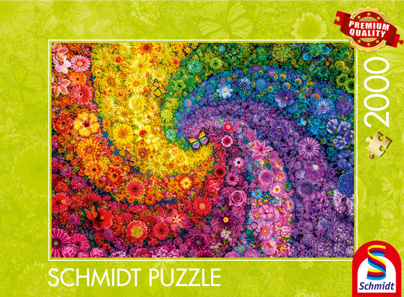 Colourful Swirl of Flowers 2000 Piece Puzzle by Schmidt