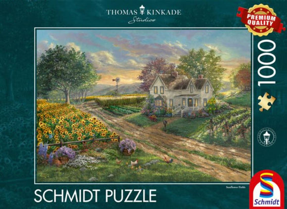 *NEW* Sunflower Fields by Thomas Kinkade 1000 Piece Puzzle by Schmidt