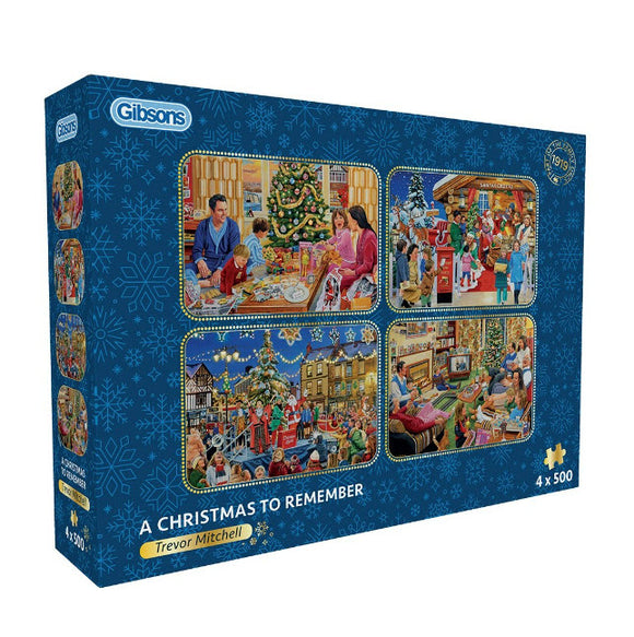 *NEW* A Christmas To Remember by Trevor Mitchell 4X 500 Piece Puzzle Set by Gibsons