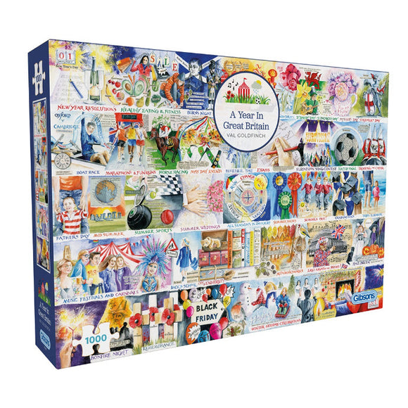 *NEW* A Year in Great Britain by Val Goldfinch 1000 Piece Puzzle By Gibsons