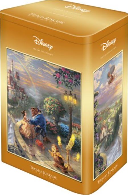 *NEW* Thomas Kinkade-Disney: Beauty and the Beast Falling in Love 500 Piece Puzzle by Schmidt (Presented in a nostalgic Tin)