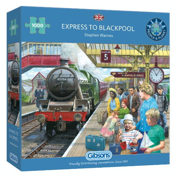 *DAMAGED BOX* Express To Blackpool by Stephen Warnes 1000 Piece Puzzle by Gibsons
