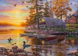 *NEW* Boathouse with Canoes by Darrell Bush 1000 Piece Puzzle by Schmidt