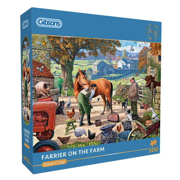 *NEW* Farrier on the Farm by Steve Crisp 500 Piece Puzzle By Gibsons