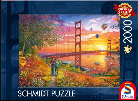 *NEW* Walking to the Golden Gate Bridge by Dominic Davison 2000 Piece Puzzle by Schmidt