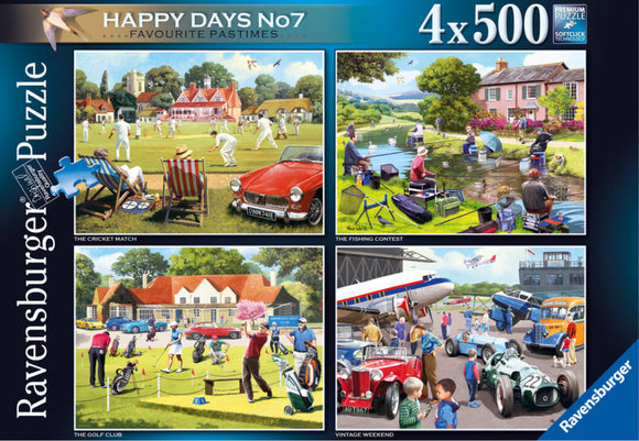*NEW* Happy Days No.7 Favourite Pastimes by Kevin Walsh 4X 500 Piece Puzzle Set by Ravensburger