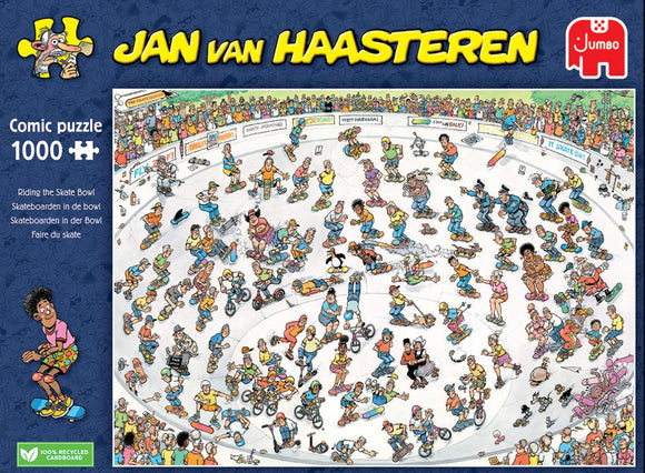 *NEW* Jan Van Haasteren –Riding the Skate Bowl 1000 Piece Puzzle by JVH Jumbo