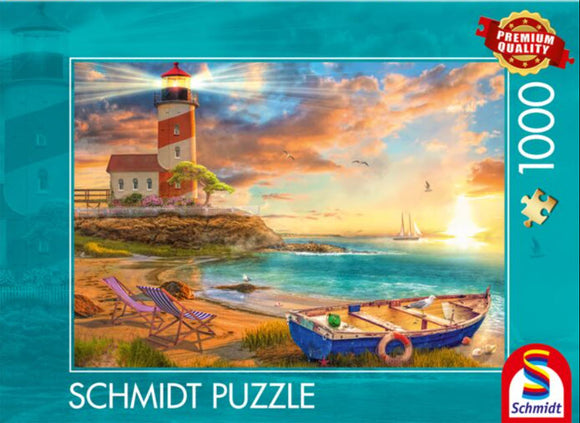 *NEW* Sunset over Lighthouse Bay by Lars Stewart 1000 Piece Puzzle by Schmidt