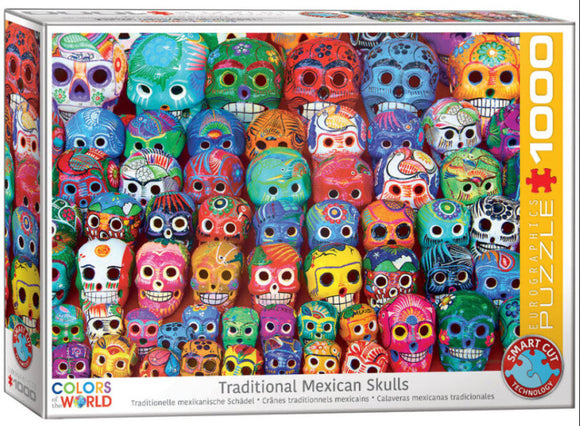 Traditional Mexican Skulls 1000 Piece Puzzle by Eurographics