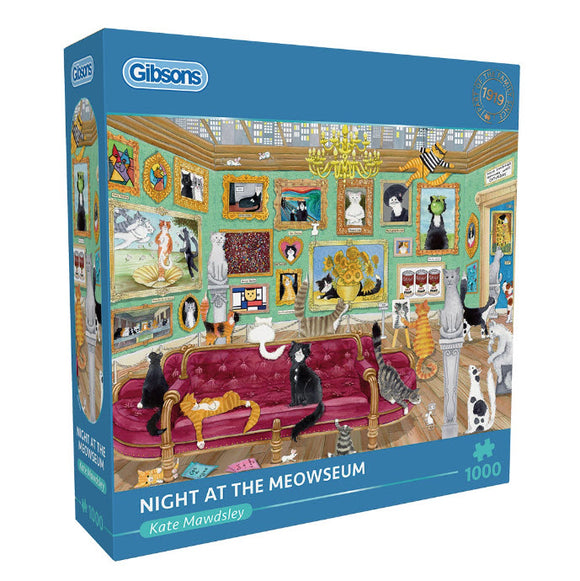 *NEW* Night at the Meowseum by Kate Mawdsley 1000 Piece Puzzle By Gibsons