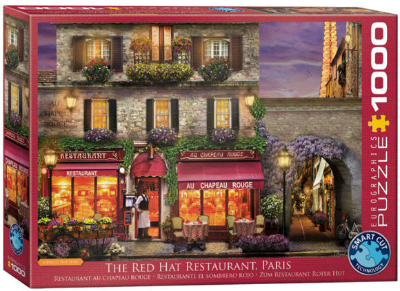 The Red Hat Restaurant Paris by David Maclean 1000 Piece Puzzle by Eurographics