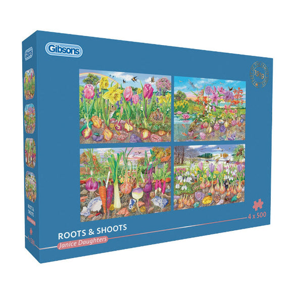 *NEW* Roots and Shoots by Janice Daughters 4X 500 Puzzle Set By Gibsons