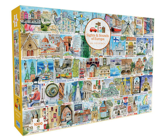 Sights & Sounds of Europe by Val Goldfinch 1000 Piece Puzzle By Gibsons Pre-Sale