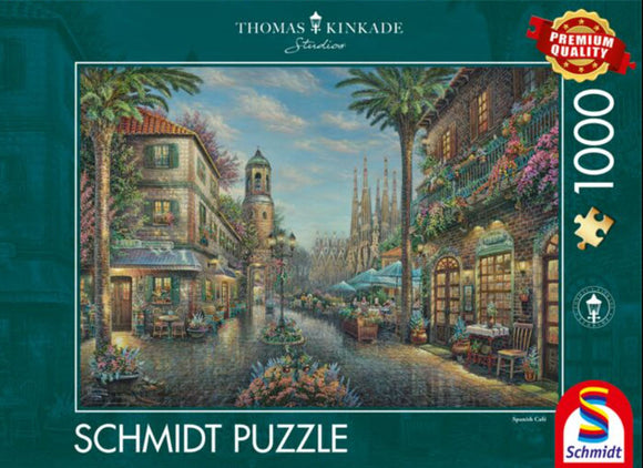 *NEW* Spanish Café by Thomas Kinkade 1000 Piece Puzzle by Schmidt
