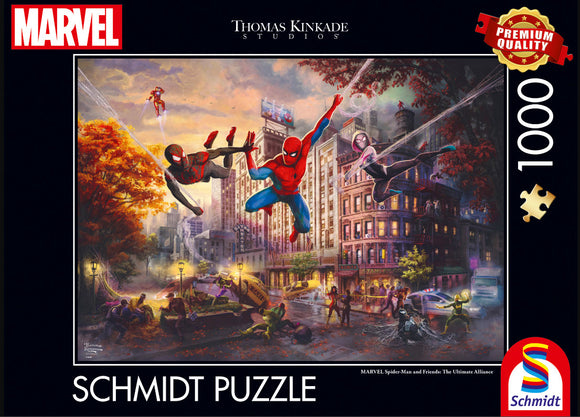 Thomas Kinkade-Marvel Spider-Man and Friends - The Ultimate Alliance 1000 Piece Puzzle by Schmidt