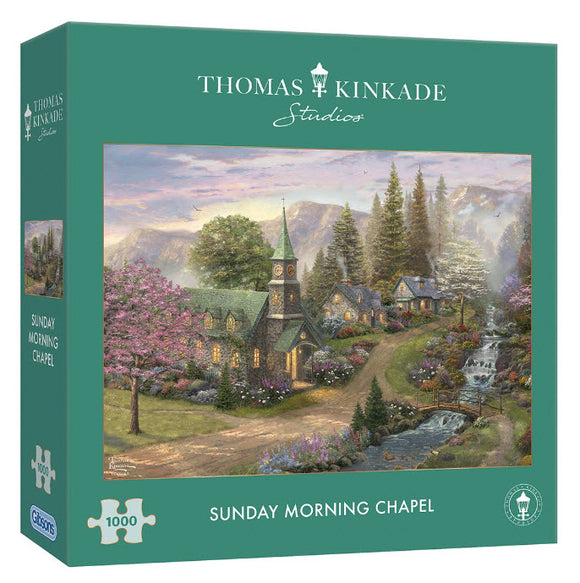 *NEW* Thomas Kinkade: Sunday Morning Chapel 1000 Piece Puzzle By Gibsons