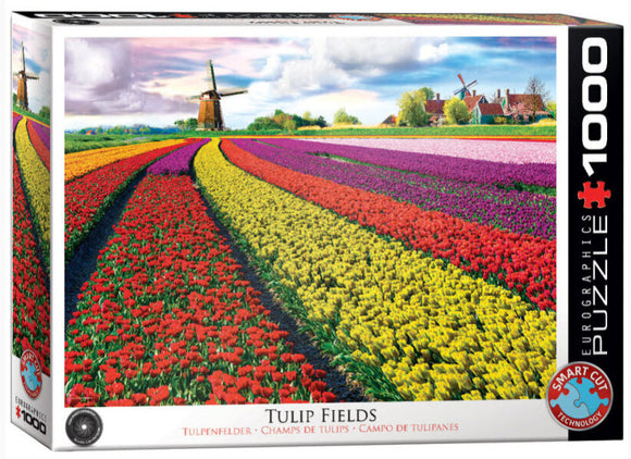 Tulip Fields- Netherlands 1000 Piece Puzzle by Eurographics