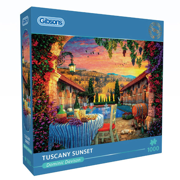 *NEW* Tuscany Sunset by Dominic Davison 1000 Piece Puzzle By Gibsons