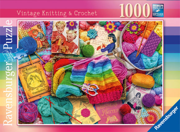 *NEW* Vintage Knitting & Crochet by Aimee Stewart 1000 Puzzle by Ravensburger