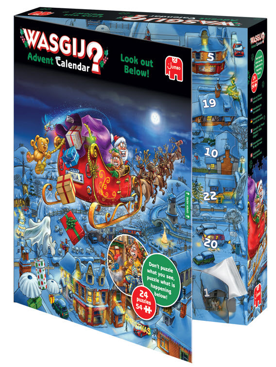 Wasgij Christmas Advent Calendar Look Out Below! (24 x 54 piece) **Puzzle Pre-Sale Est arrival September**