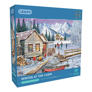 *NEW* Winter at the Cabin by Richard Macneil 1000 Piece Puzzle By Gibsons