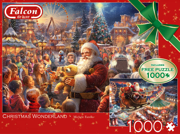 *NEW* Christmas Wonderland 2X 1000 Piece Puzzle Set by Falcon