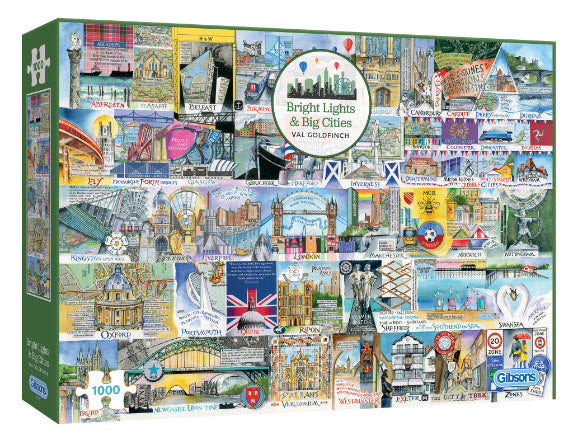 Bright Lights and Big Cities by Val Goldfinch 1000 Piece Puzzle by Gibsons