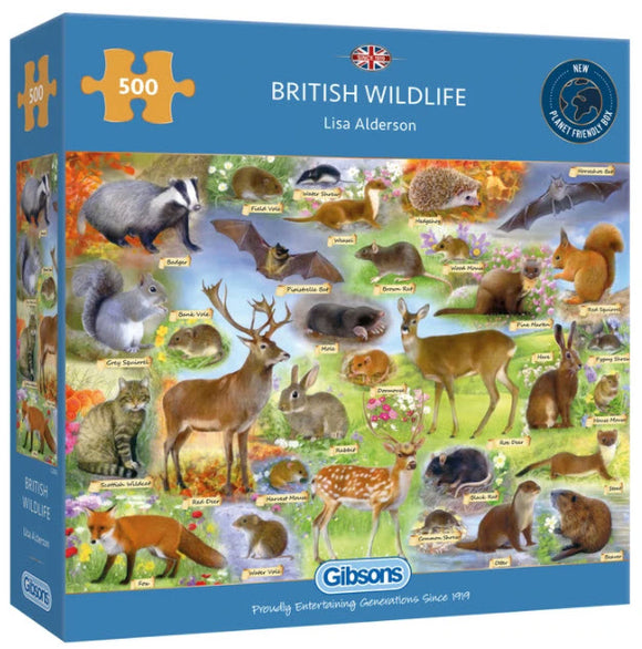 British Wildlife 500 Piece Puzzle By Gibsons