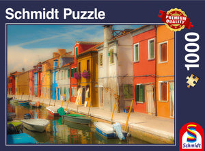 Bright Houses on the Island of Burano 1000 Piece Puzzle by Schmidt