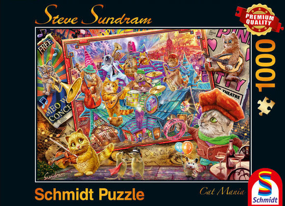 Cat Mania by Steve Sundram 1000 Piece Puzzle by Schmidt