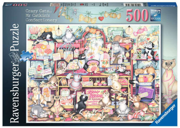 Crazy Cats Mr Catkin's Confectionery 500 Piece Puzzle by Ravensburger