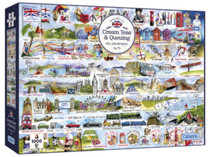Cream Teas and Queuing by Val Goldfinch 1000 Piece Puzzle By Gibsons