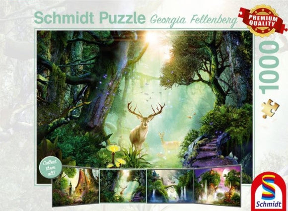 Georgia Fellenberg: Deer in the Forest 1000 Piece Puzzle by Schmidt