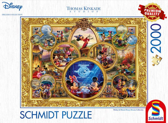 Thomas Kinkade-Disney: Mickey & Minnie Disney Dreams Collection 2000 Piece Puzzle by Schmidt