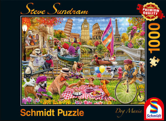 Dog Mania by Steve Sundram 1000 Piece Puzzle by Schmidt