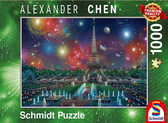 Fireworks at the Eiffel Tower by Alexander Chen 1000 Piece Puzzle by Schmidt