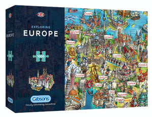 Exploring Europe by Maria Rabinky 1000 Piece Puzzle by Gibsons