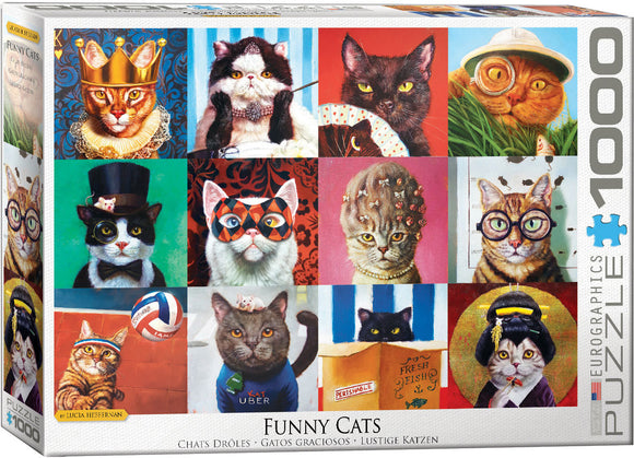 Funny Cats by Lucia Heffern 1000 Piece Puzzle by Eurographics