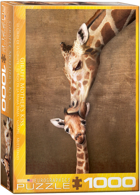 Giraffe Mother's Kiss 1000 Piece Puzzle by Eurographics