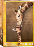 Giraffe Mother's Kiss 1000 Piece Puzzle by Eurographics