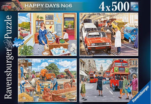 Happy Days No.6 Work Days 4X 500 Piece Puzzle Set by Ravensburger