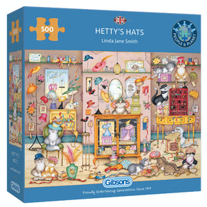 Hetty's Hats by Linda Jane Smith 500 Piece Puzzle by Gibsons