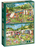 Camping and Caravaning 2X 500 Piece Puzzle Set by Falcon