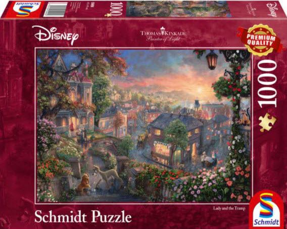 Thomas Kinkade – Disney: Lady and the Tramp 1000 Piece Puzzle by Schmidt