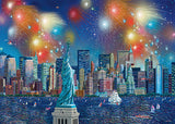 Statue of Liberty with Fireworks by Alexander Chen 1000 Piece Puzzle by Schmidt