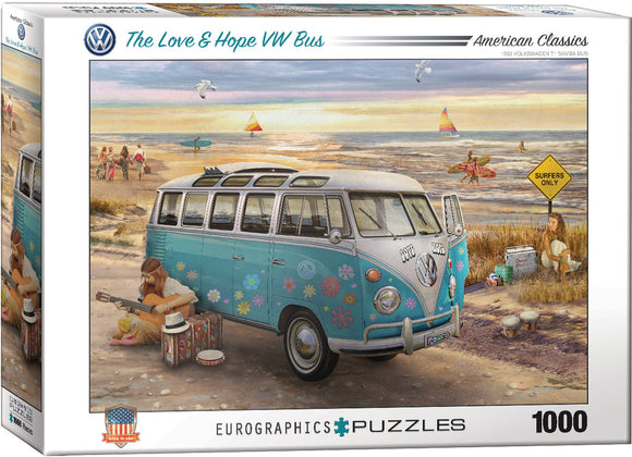 The Love & Hope VW Bus 1000 Piece Puzzle by Eurographics