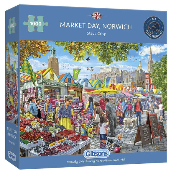 Market Day, Norwich by Steve Crisp 1000 Piece Puzzle By Gibsons