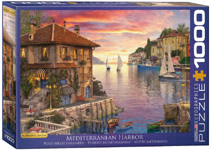 Mediterranean Harbour by Dominic Davison 1000 Piece Puzzle by Eurographics