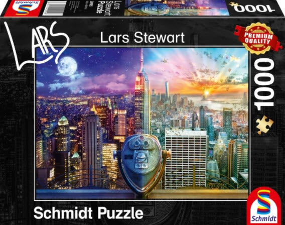 New York Night & Day by Lars Stewart 1000 Piece Puzzle by Schmidt