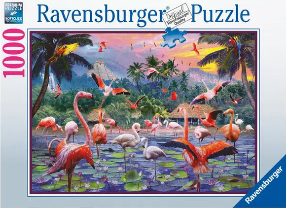 Pink Flamingos 1000 Piece Puzzle by Ravensburger